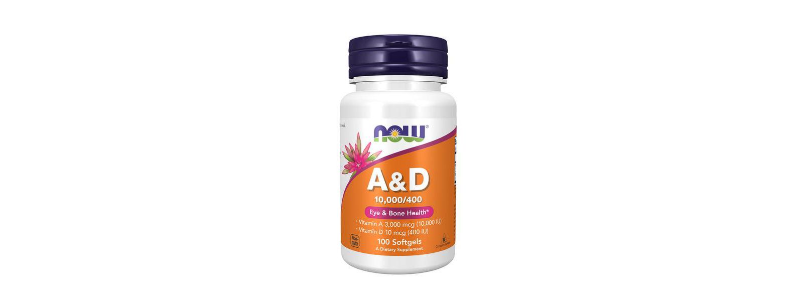 Витамин A & D NOW Foods, 10000/400, 100 Sgels