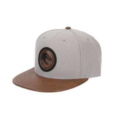Jurassic Park Men's Logo Woven Patch White Snapback Hat