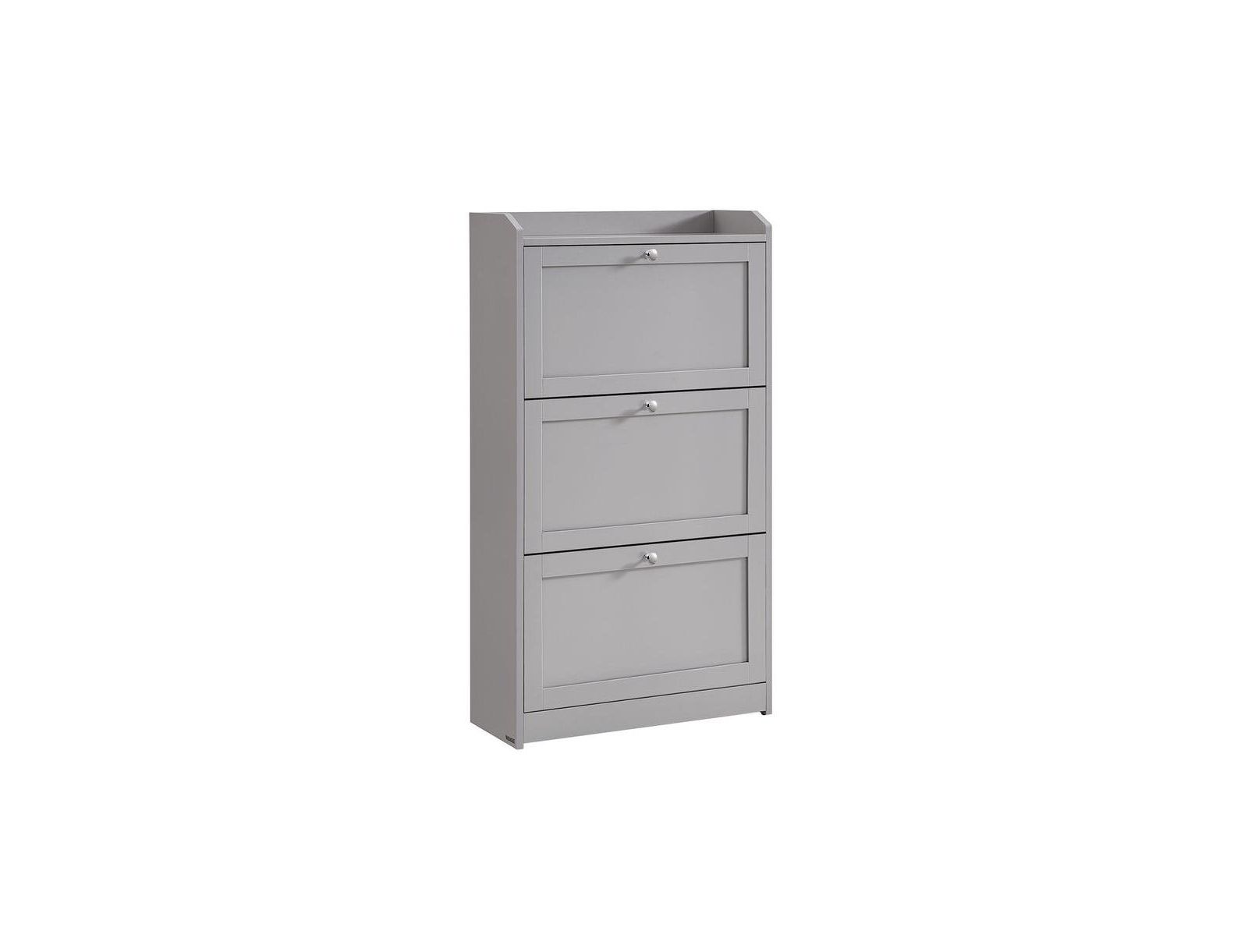 Shoe Cabinet with 3 Flip Drawers, Dove Gray