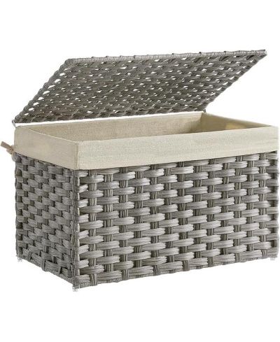 SONGMICS HOME корзина для хранения с крышкой, 65L, складная, с металлической рамой