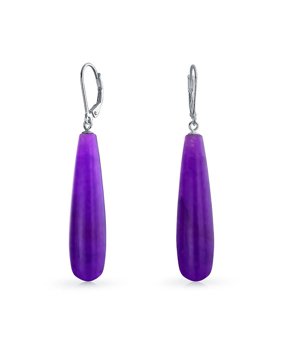 Серьги Bling Jewelry Long Linear Quartz Turquoise Onyx Lapis Lazuli Dangle из стерлингового серебра