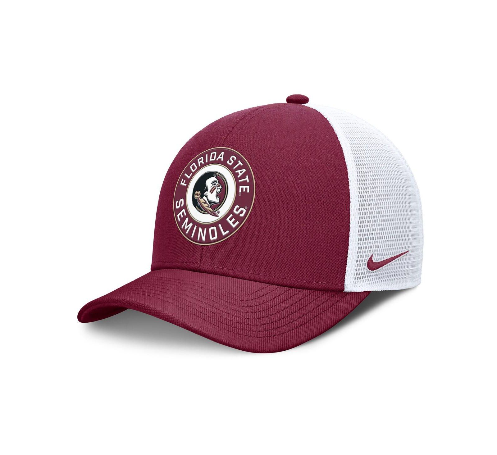 Мужская кепка Nike Garnet/White Florida State Seminoles Rise Primetime Performance Trucker Adjustable