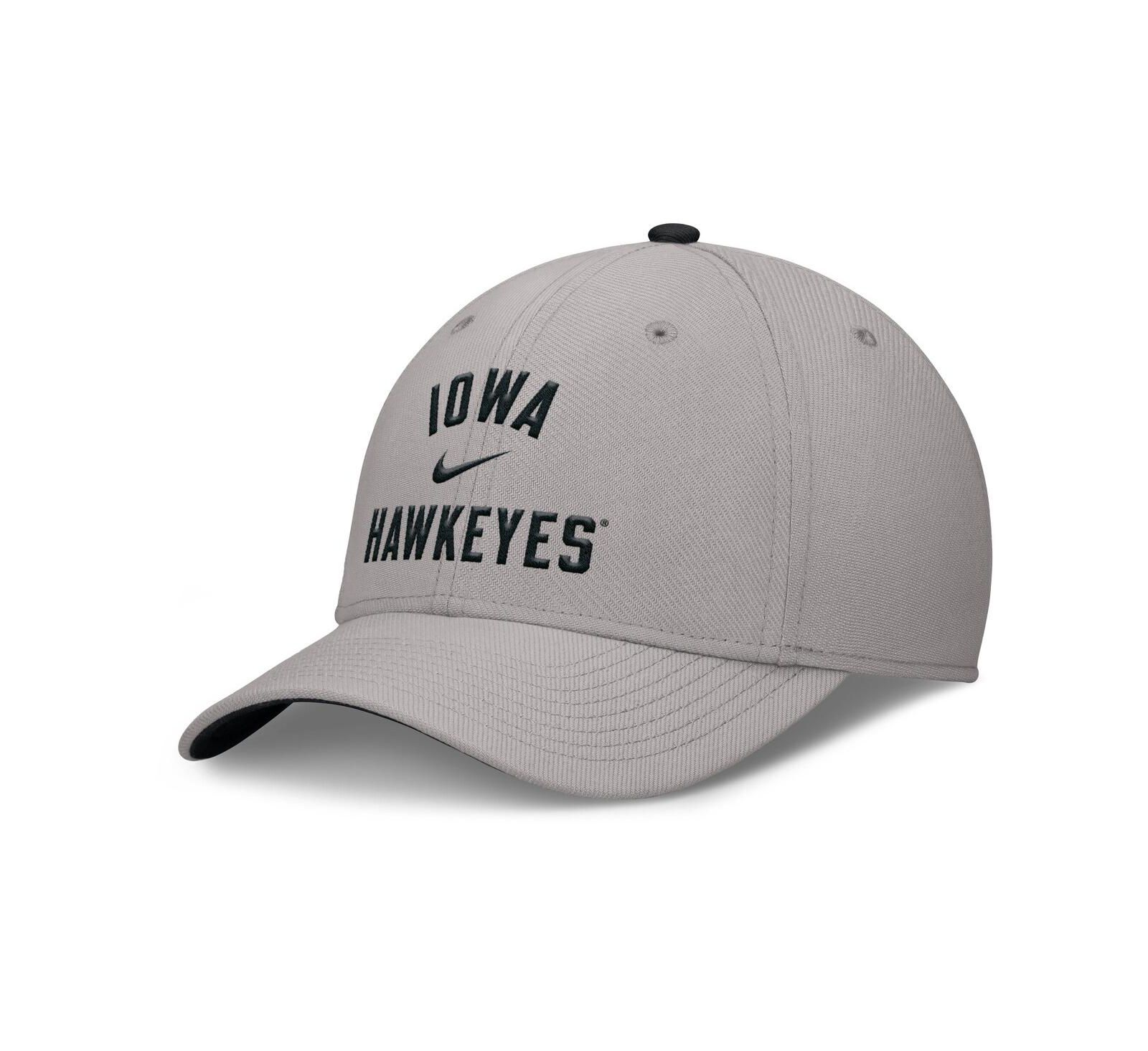 Мужская кепка Nike Iowa Hawkeyes Rise Prep Performance Flex серого цвета