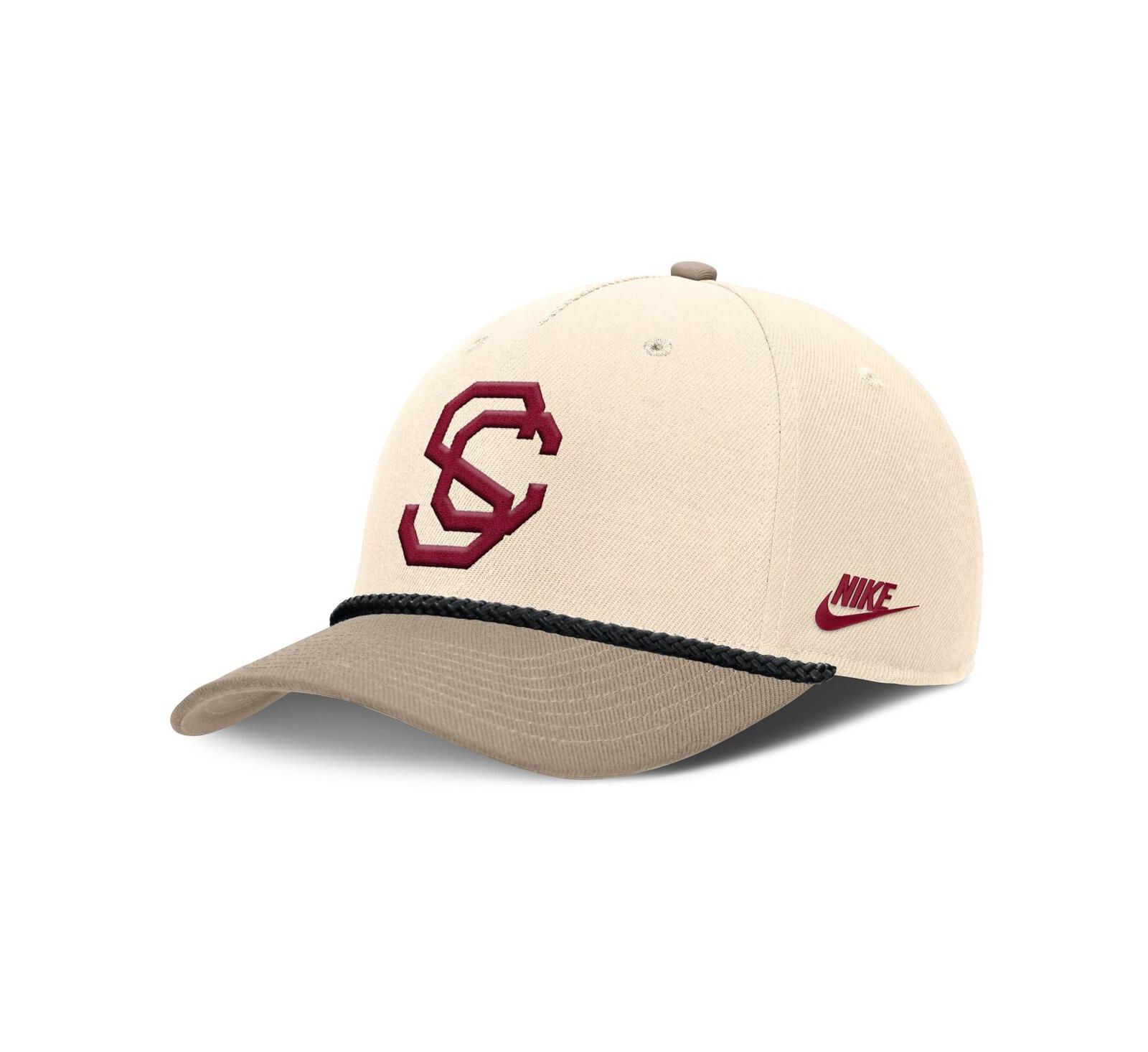 Nike Men's Natural USC Trojans Rise Legacy Throwback Logo Adjustable Hat