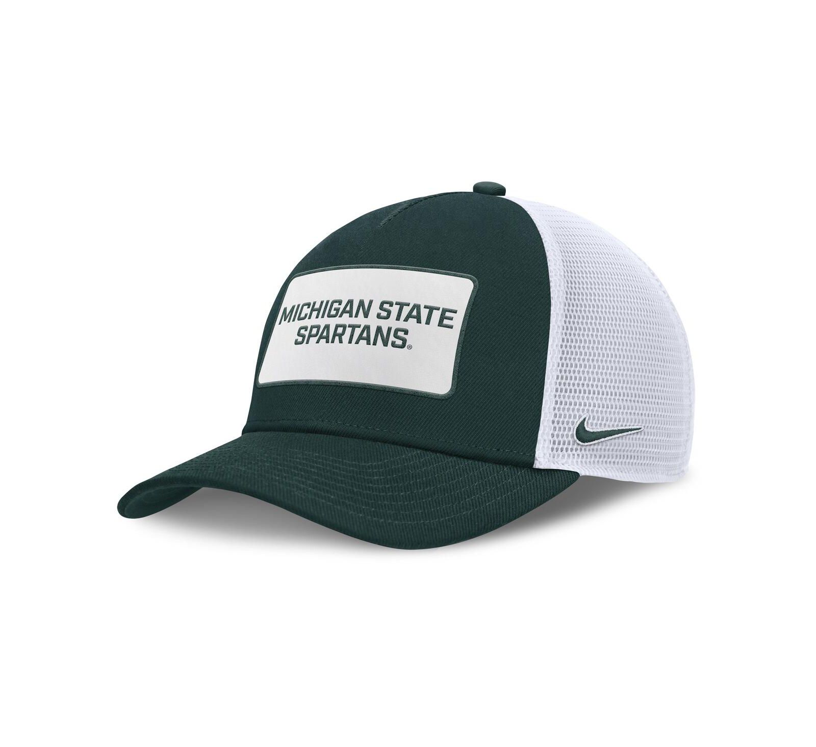 Nike Men's Green/White Michigan State Spartans 2025 On-Field Rise Patch Trucker Adjustable Hat
