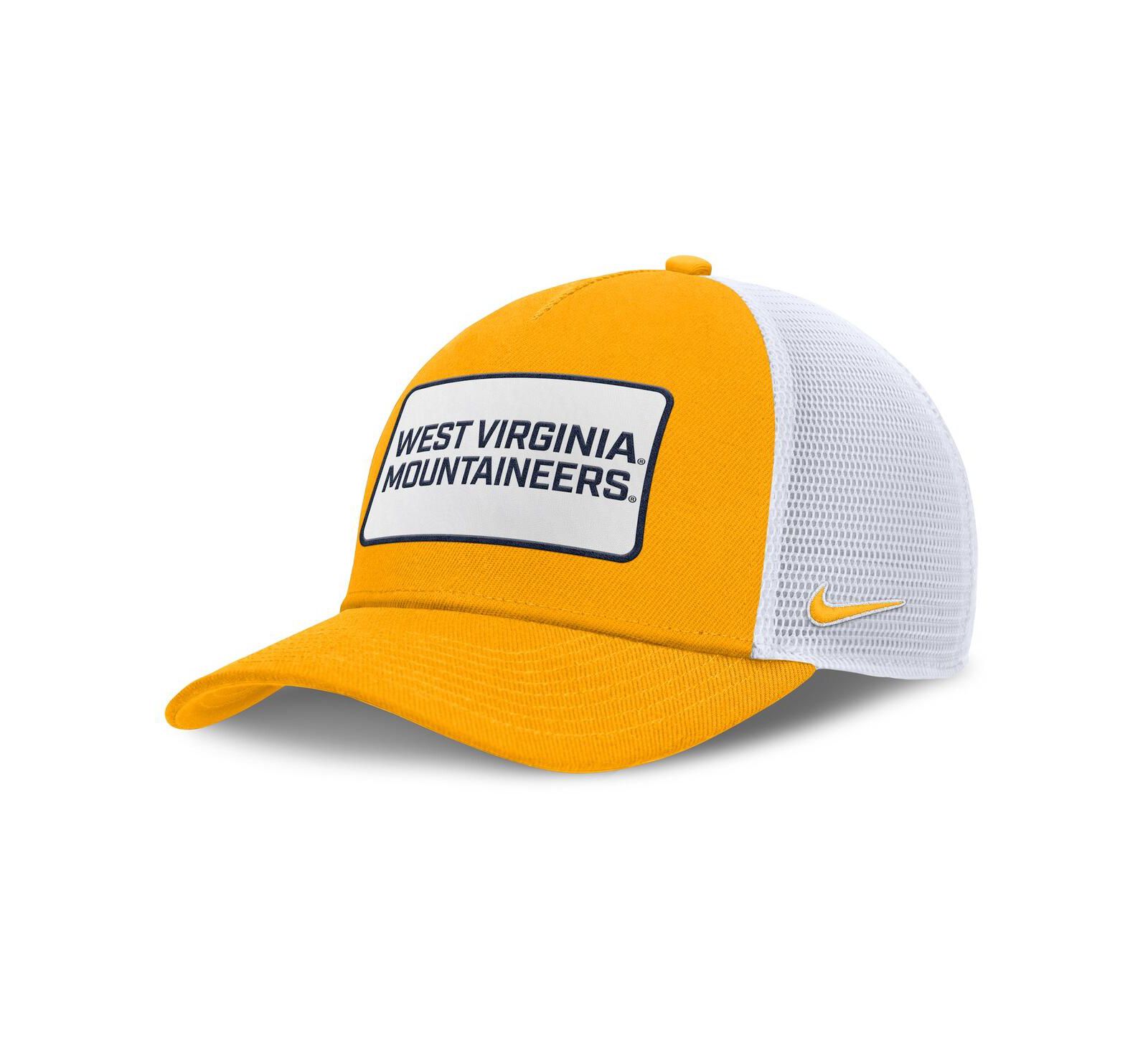 Nike Men's Gold/White West Virginia Mountaineers 2025 On-Field Rise Patch Trucker Adjustable Hat