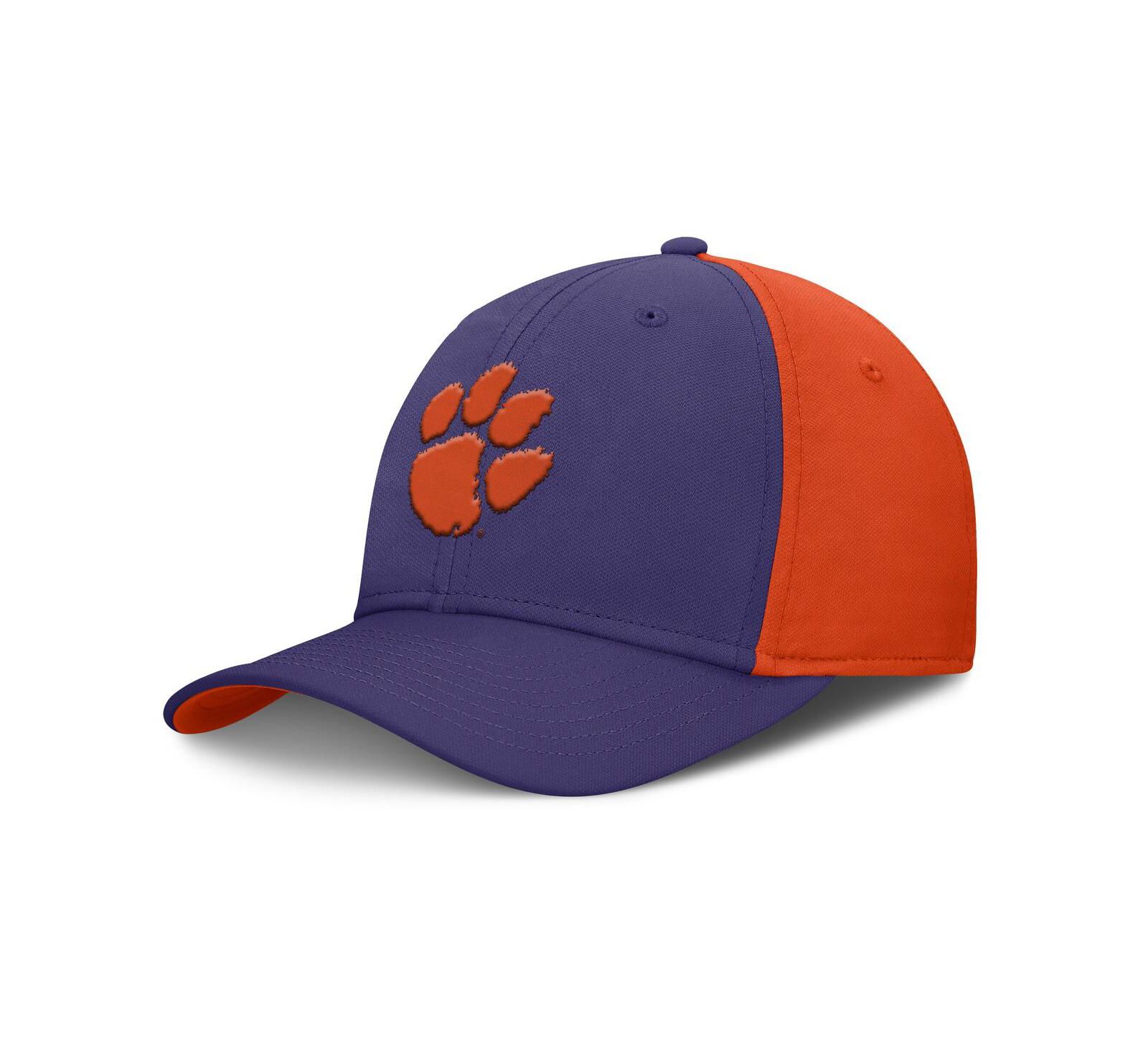 Мужская кепка Nike Clemson Tigers 2025 Sideline Rise Local Performance Flex, фиолетовый/оранжевый