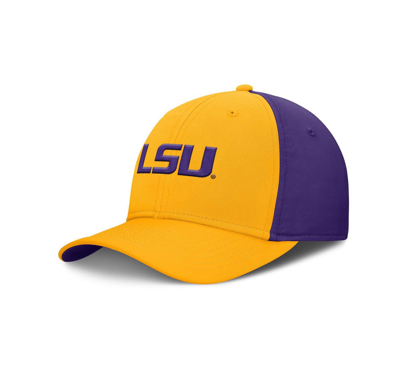 Nike Мужская кепка LSU Tigers 2025 Sideline Rise Local Performance Flex, золото/фиолетовый