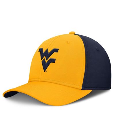 Мужская кепка Nike Gold/Navy West Virginia Mountaineers 2025 Sideline Rise Local Performance Flex