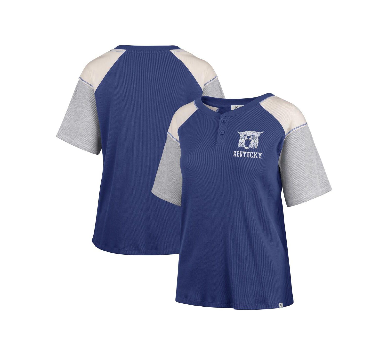 Женская футболка '47 Brand Royal Kentucky Wildcats Underline Harvey Color Block Raglan Henley