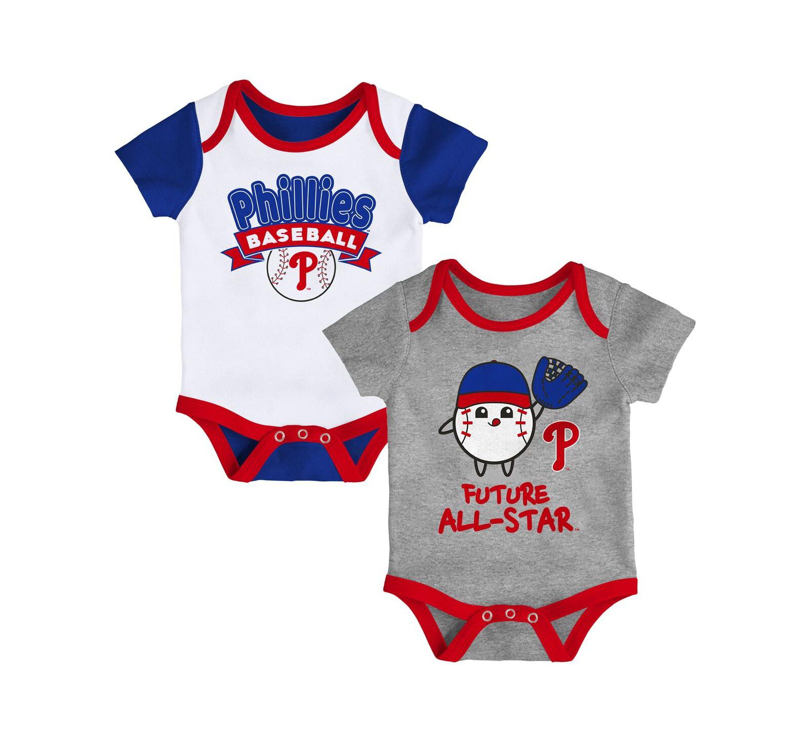 Комплект боди Outerstuff Newborn 2-Pack Philadelphia Phillies Triple Hit