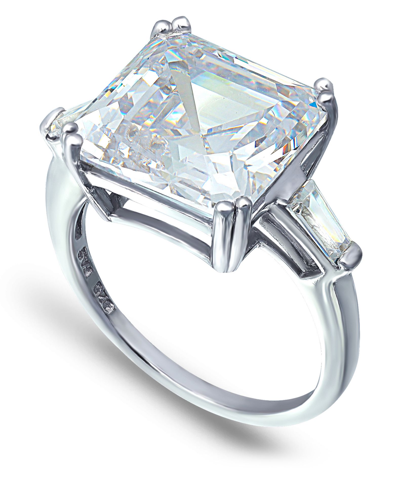 Кольцо Macy's Cubic Zirconia Asscher Cut Center Stone в золотом напылении