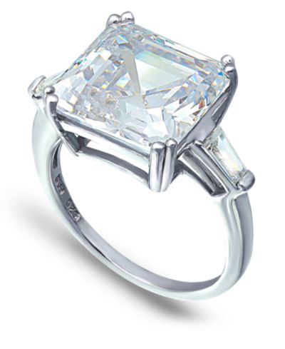Кольцо Macy's Cubic Zirconia Asscher Cut Center Stone в золотом напылении