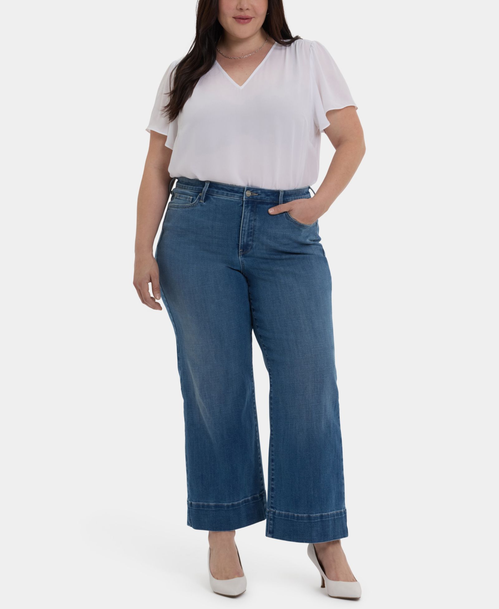 Джинсы NYDJ Plus Size Teresa Wide Leg Ankle