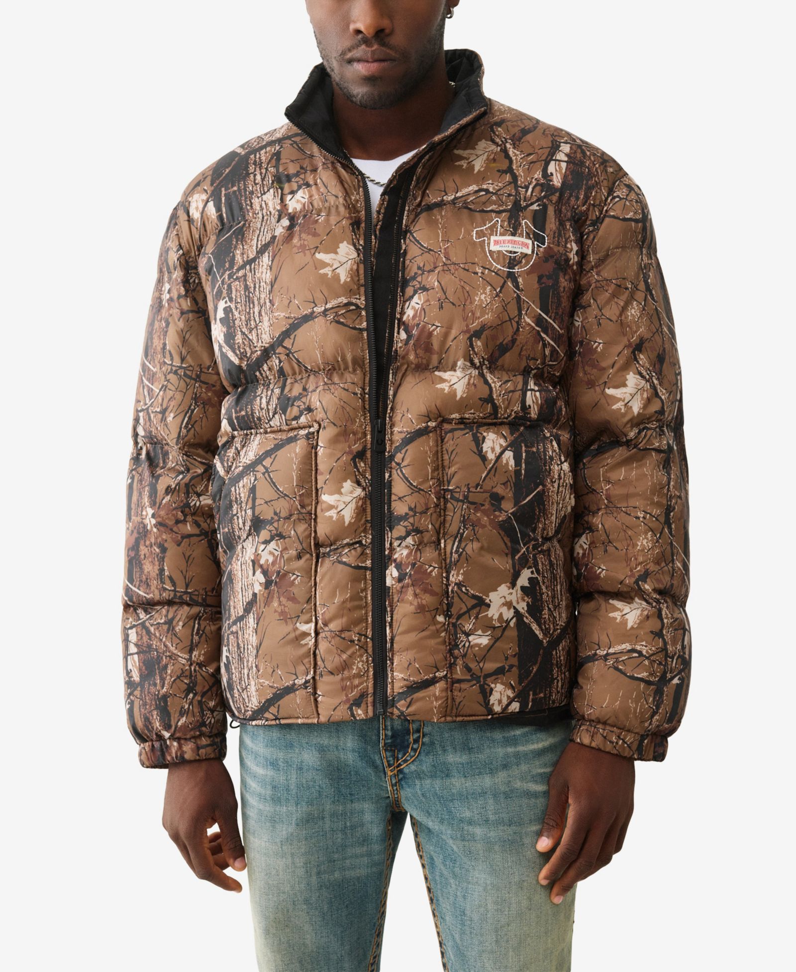 True Religion Men's Camo Printed Puffer Jacket