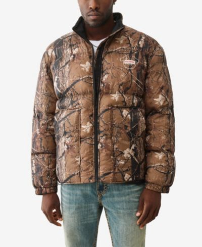 True Religion Men's Camo Printed Puffer Jacket