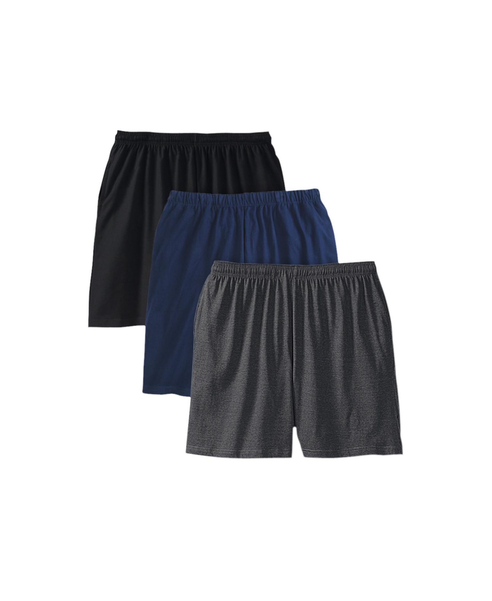 KingSize Men's Lightweight Jersey Shorts 3-Pack