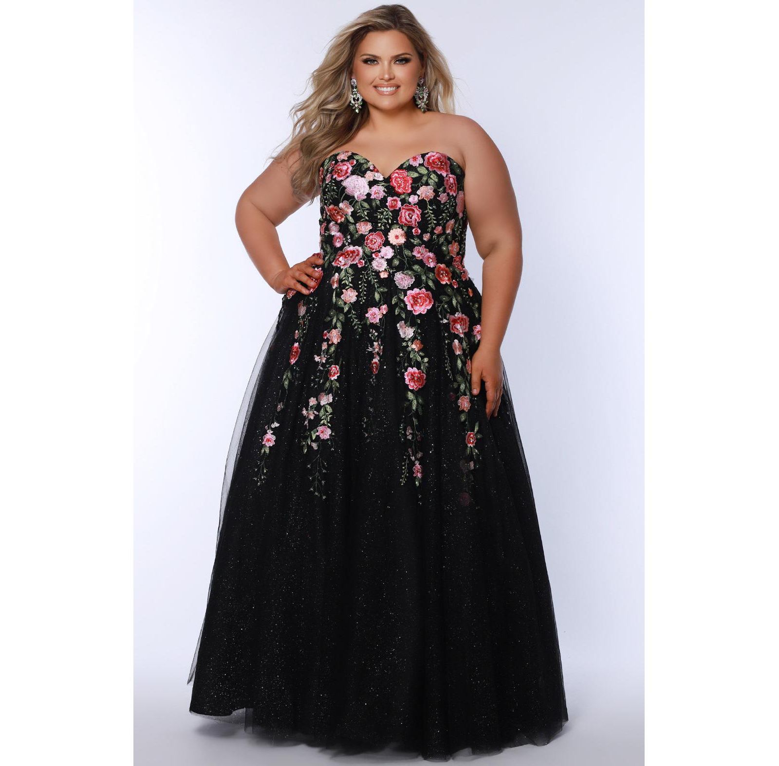 Женское вечернее платье Sydney's Closet с цветочным кружевом и вырезом sweetheart, Plus Size