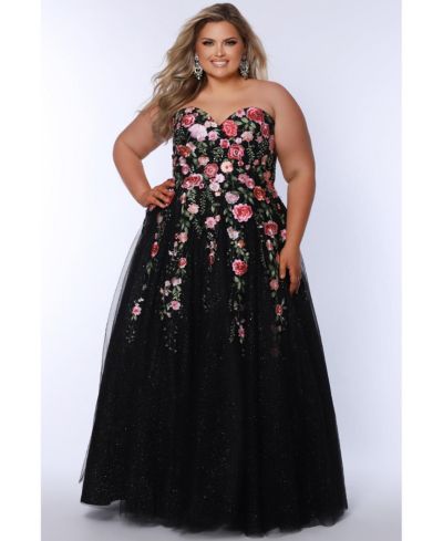 Женское вечернее платье Sydney's Closet с цветочным кружевом и вырезом sweetheart, Plus Size