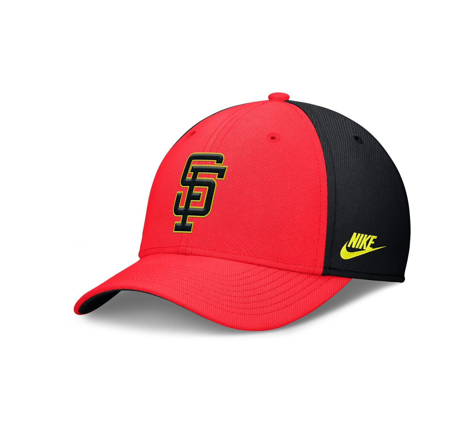 Мужская кепка Nike Crimson/Black San Francisco Giants Neon 90s Rise Swoosh Flex