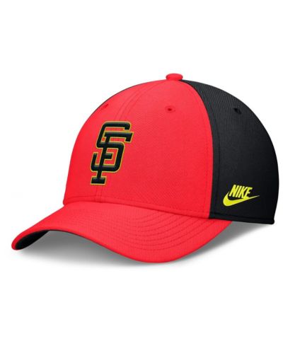 Nike Men's Crimson/Black San Francisco Giants Neon 90s Rise Swoosh Flex Hat