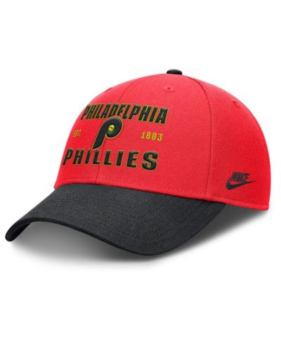 Nike Men's Crimson/Black Philadelphia Phillies Neon 90s Rise Adjustable Hat
