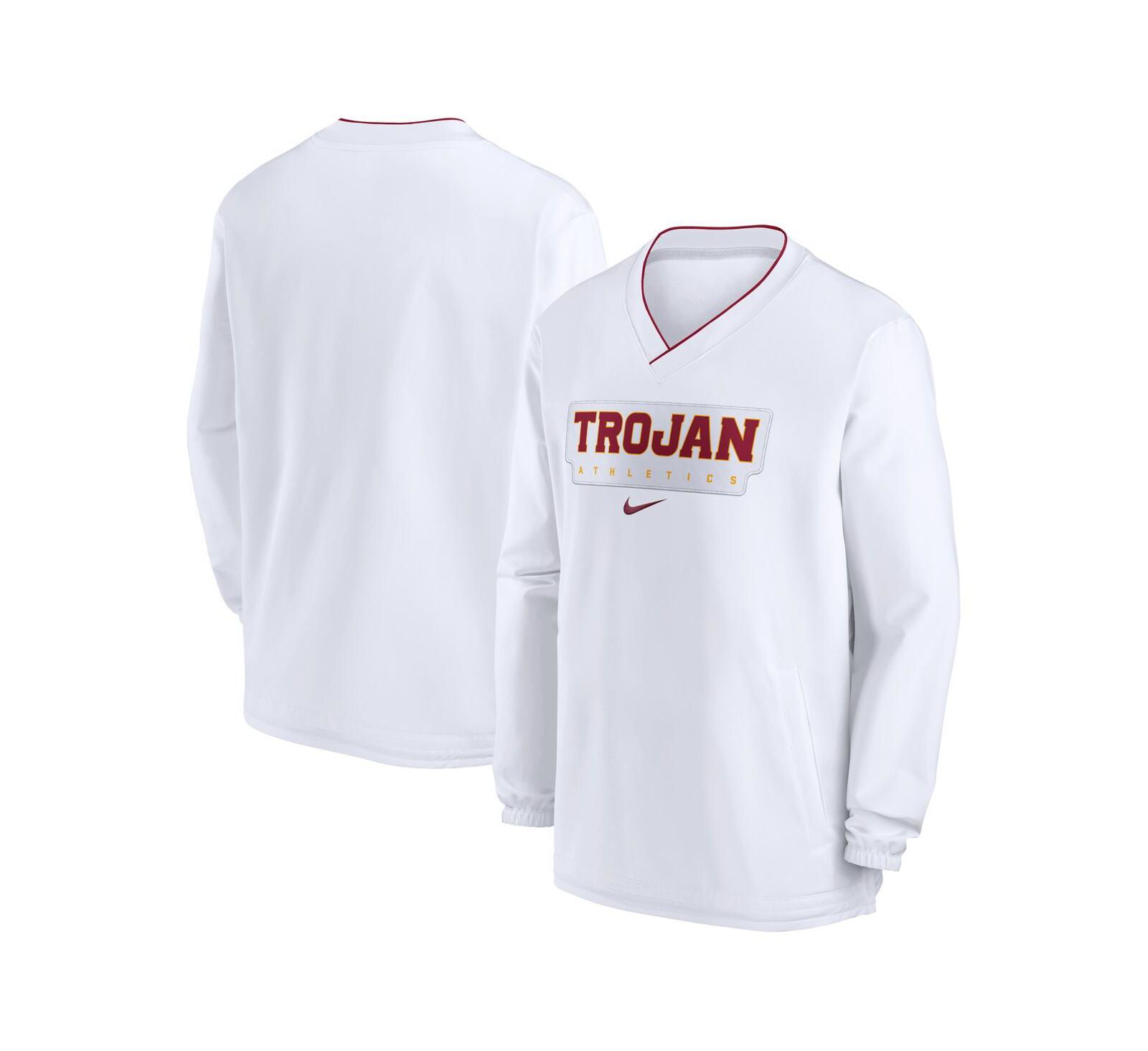 Мужская ветровка Nike White USC Trojans 2024 Sideline Pullover Windshirt