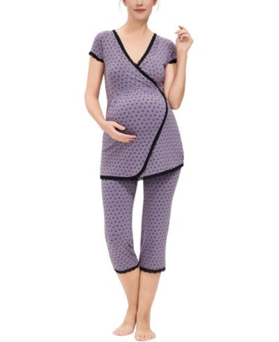 Kimi + Kai Maternity kimi + kai Luna Nursing 2-Piece Pajama Set