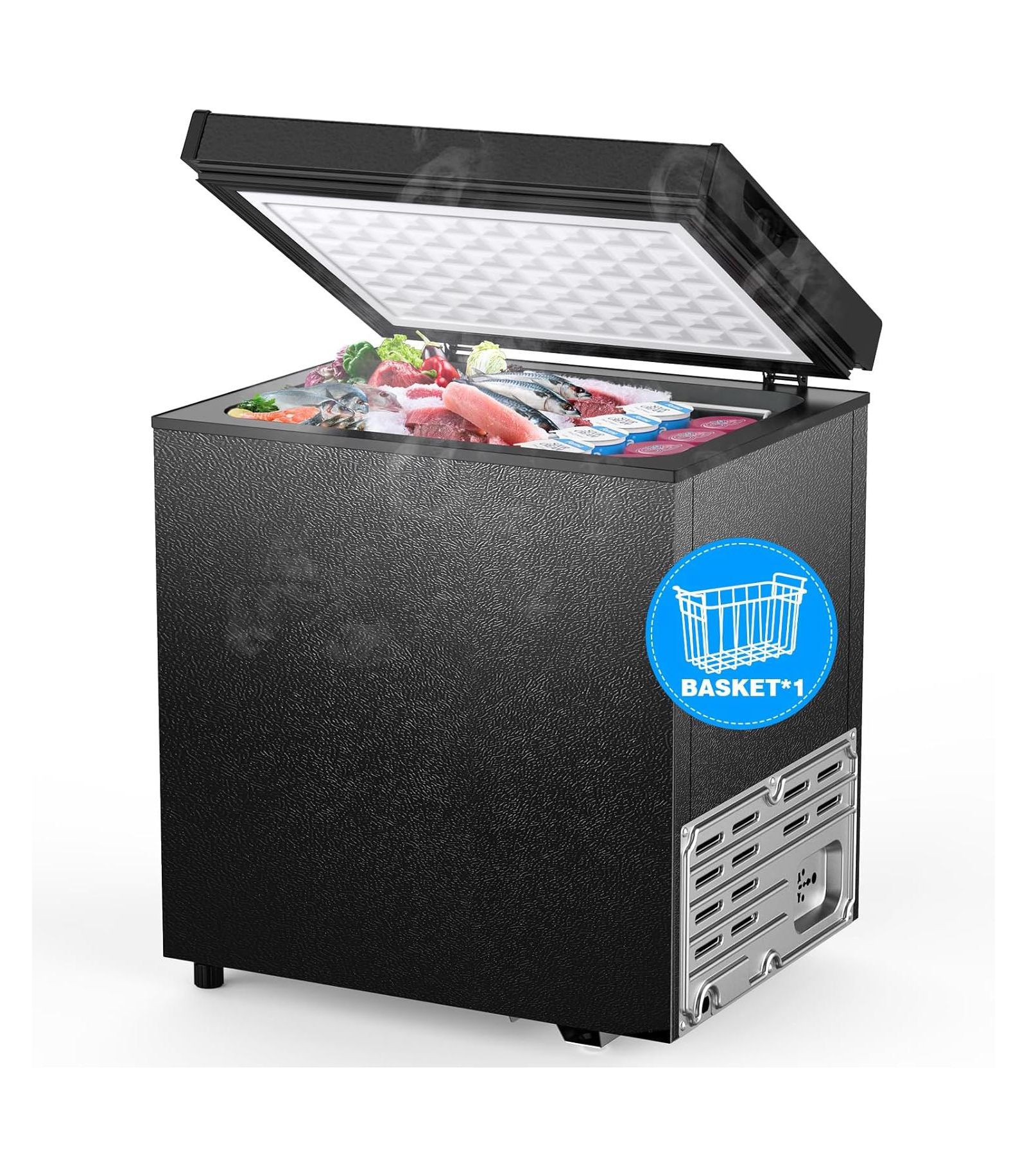 COWSAR 1.8 Cubic Feet Chest Freezer with Removable Basket