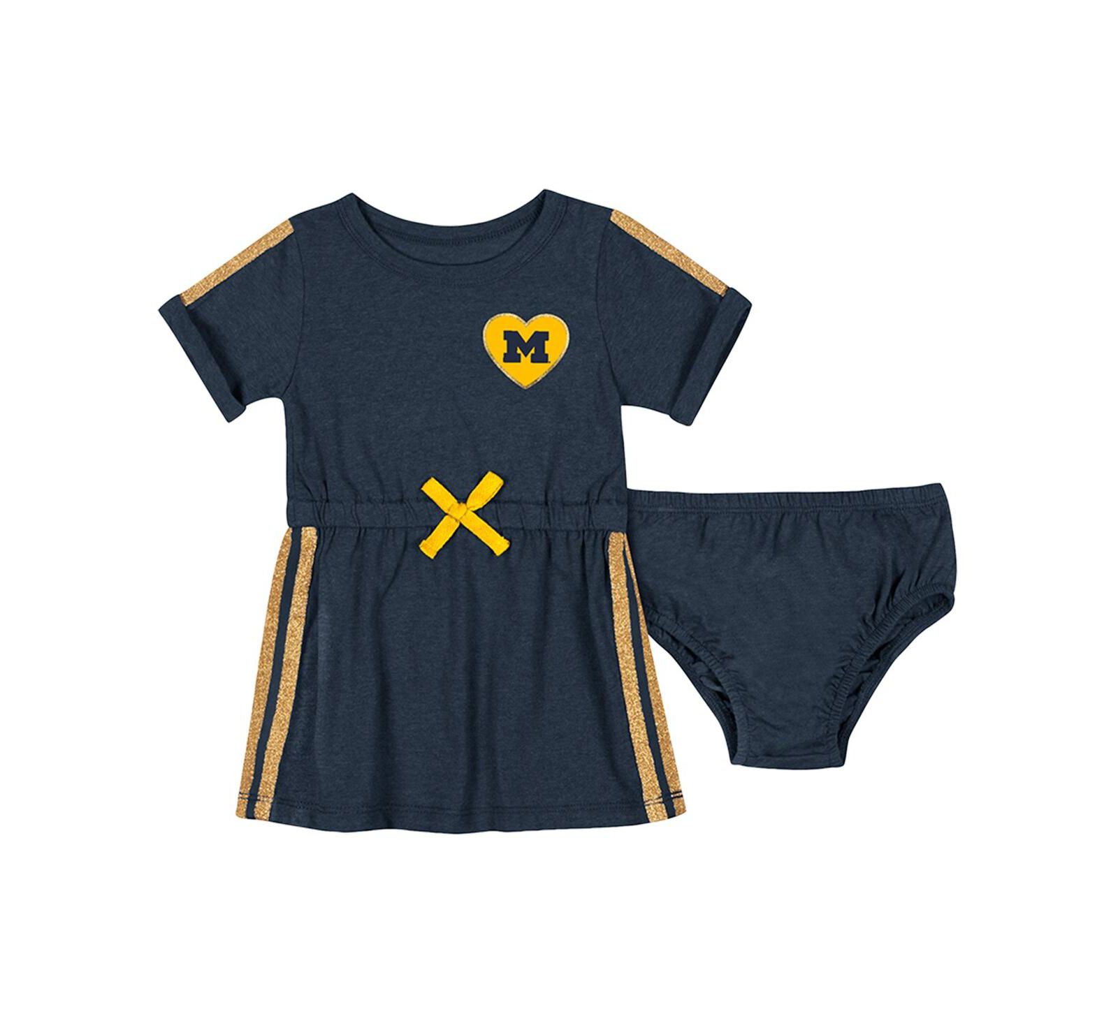 Комплект из 2-х предметов Colosseum для мальчиков и девочек Navy Michigan Wolverines Xur Dress and Bloomer
