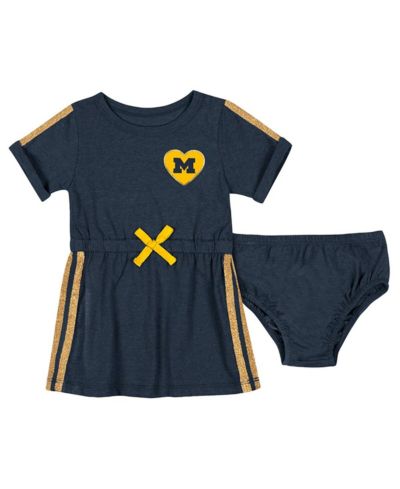 Colosseum Baby Boys and Girls 2-Piece Navy Michigan Wolverines Xur Dress and Bloomer Set