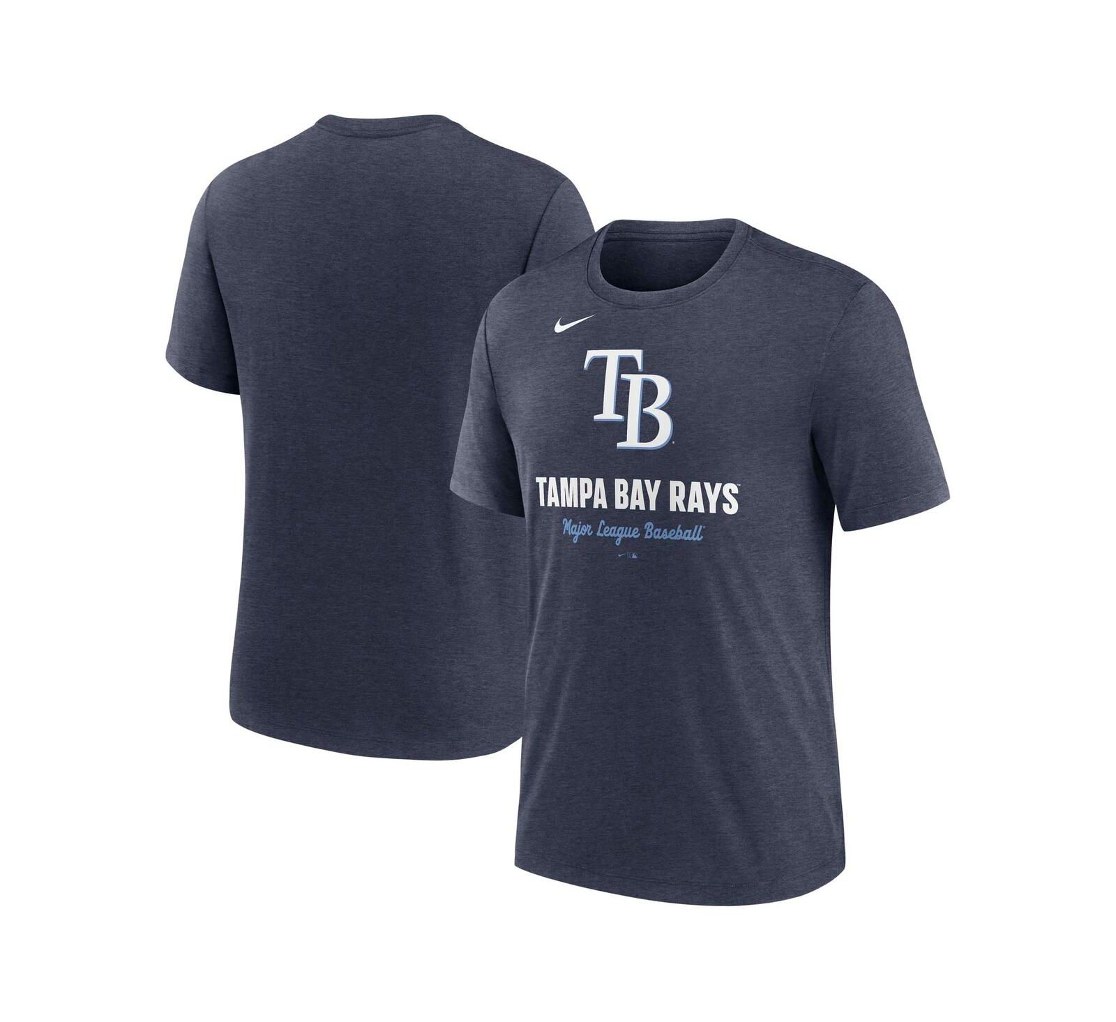 Мужская футболка Nike Heather Navy Tampa Bay Rays Logo Tri-Blend