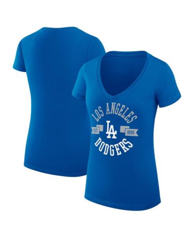 G-III 4Her by Carl Banks Women's Royal Los Angeles Dodgers City Graphic V-Neck Fitted T-Shirt