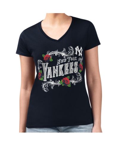 Женская футболка G-III 4Her by Carl Banks New York Yankees Retro Roses