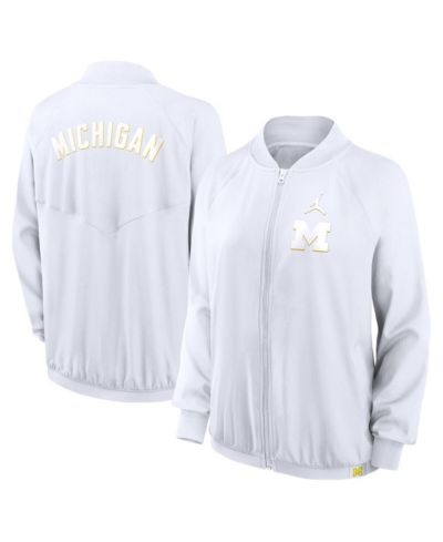 Женская куртка Jordan Michigan Wolverines Statement Bomber Raglan, белый цвет
