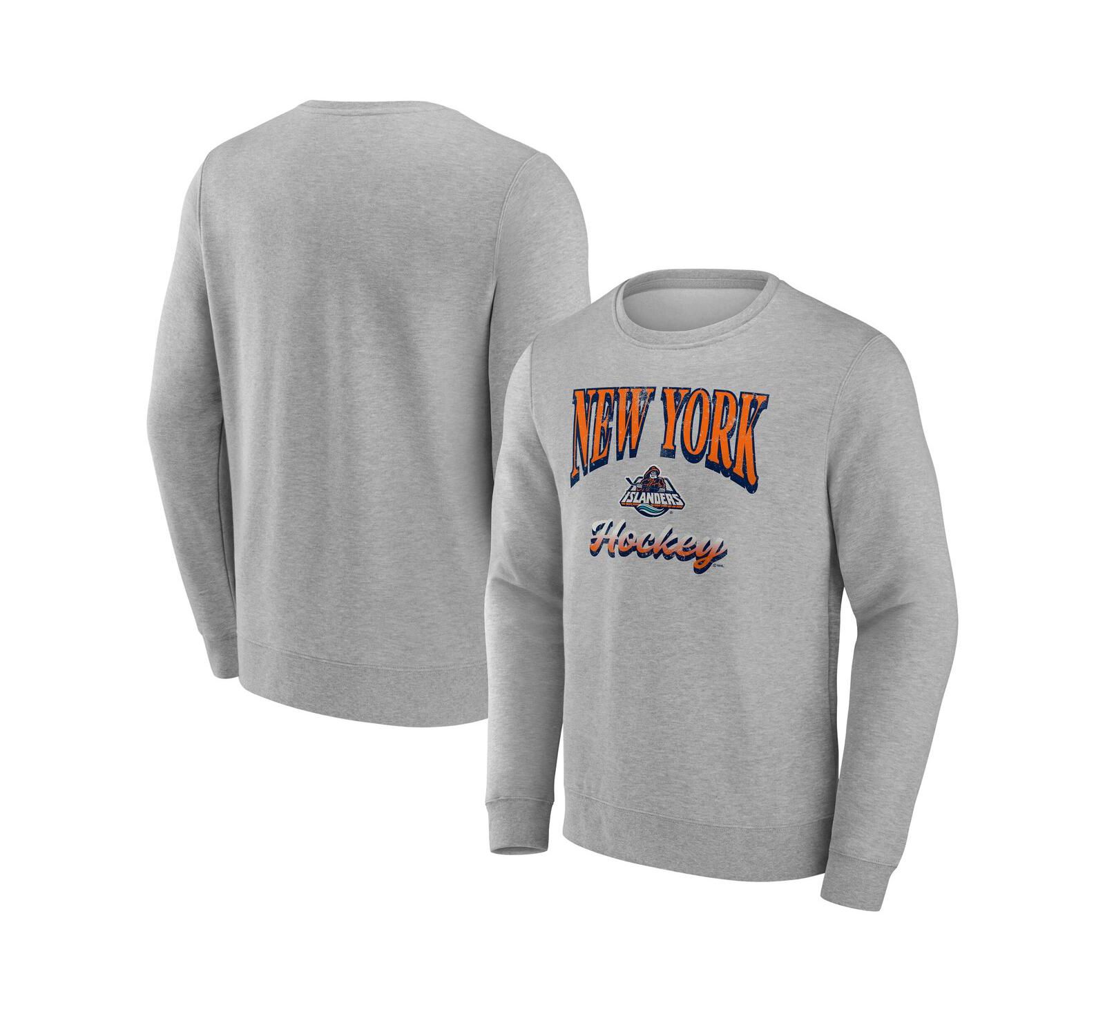 Мужской флисовый свитшот Fanatics New York Islanders Light the Candle серого цвета