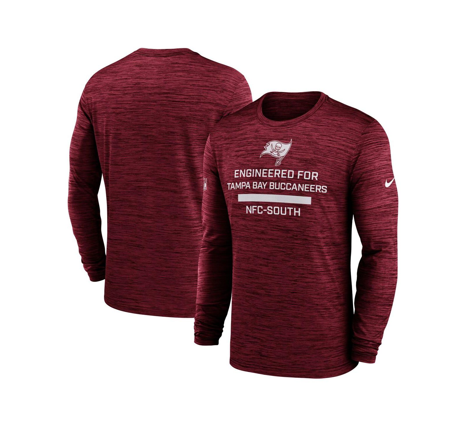 Мужская футболка Nike Red Tampa Bay Buccaneers Sideline Velocity Performance Long Sleeve T-Shirt