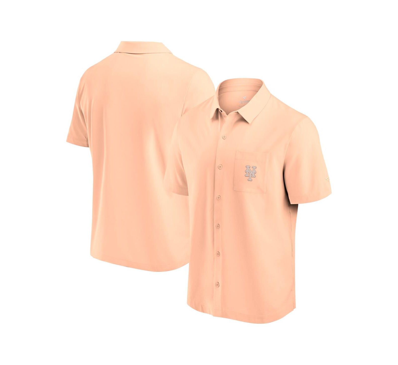 Мужская рубашка Fanatics Light Pink New York Mets Front Office Button-Up