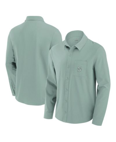 Fanatics Men's Green Seattle Mariners Front Office Long Sleeve Button-Up Shirt