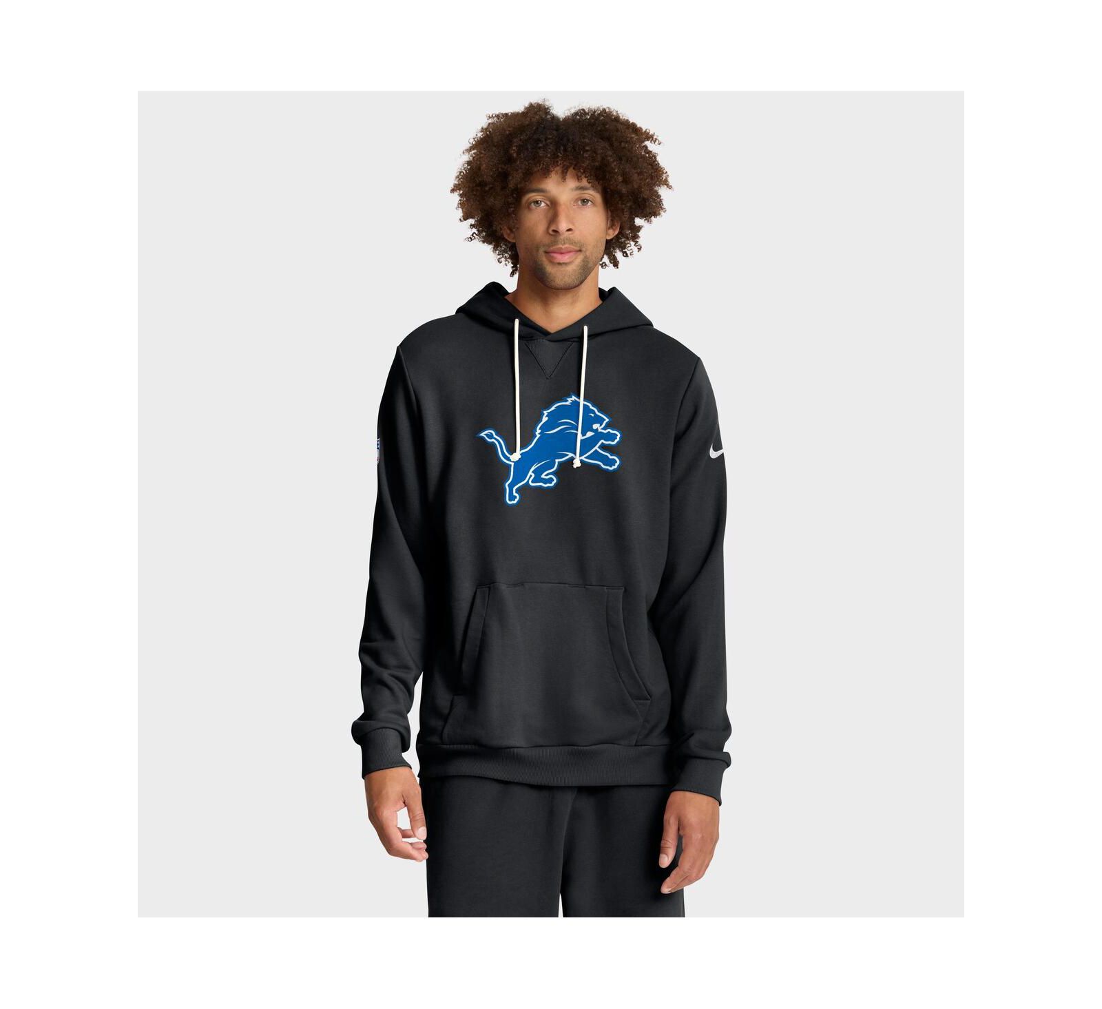 Nike Men's Black Detroit Lions Sideline Offensive Set Play Performance Pullover Hoodie