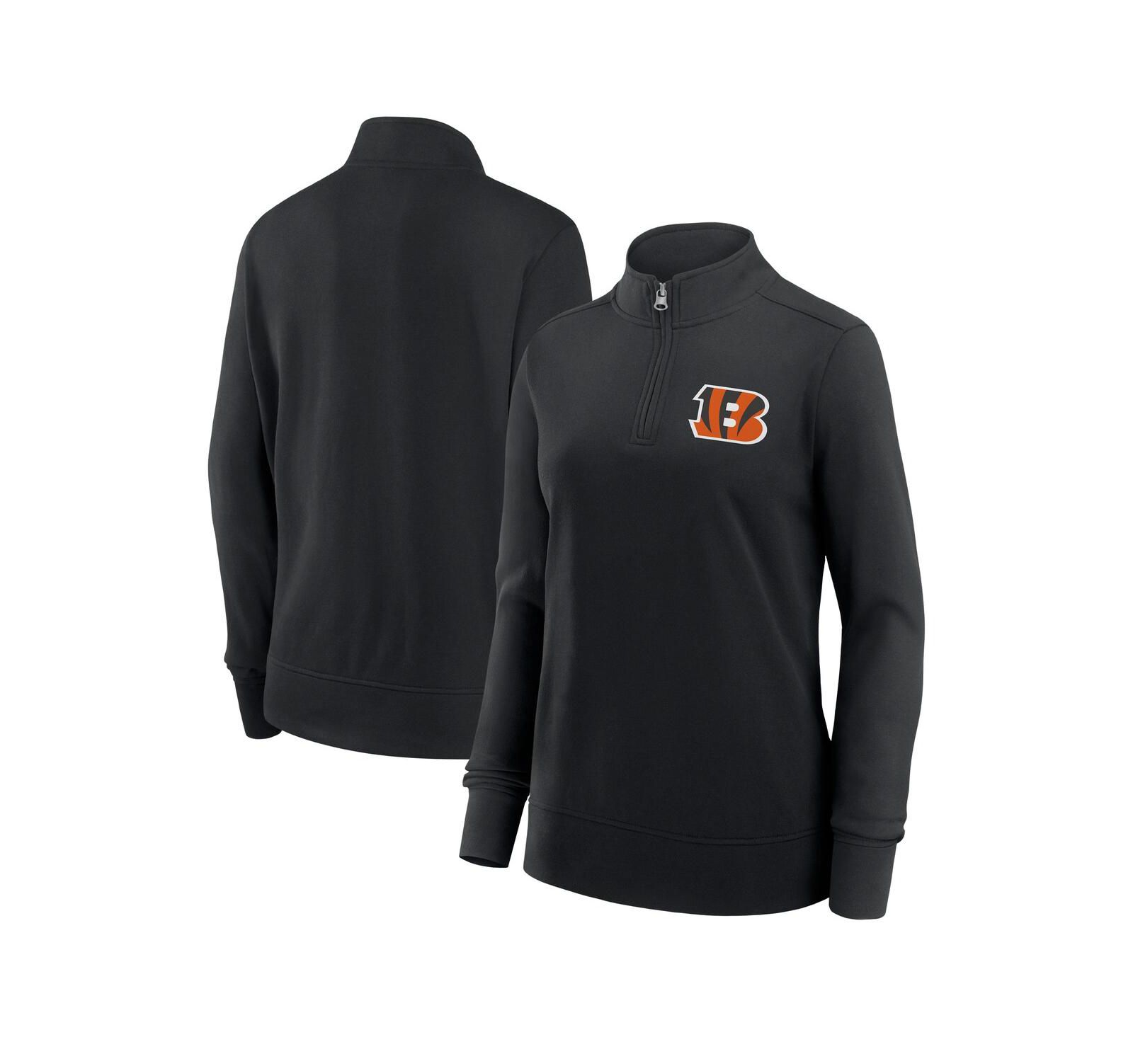 Logo Athletic Women's Black Cincinnati Bengals Velocity Quarter-Zip Jacket