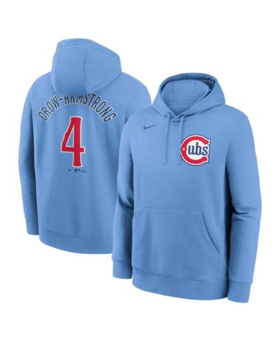 Nike Men's Pete Crow-Armstrong Light Blue Chicago Cubs Player Name & Number Club Fleece Pullover Hoodie