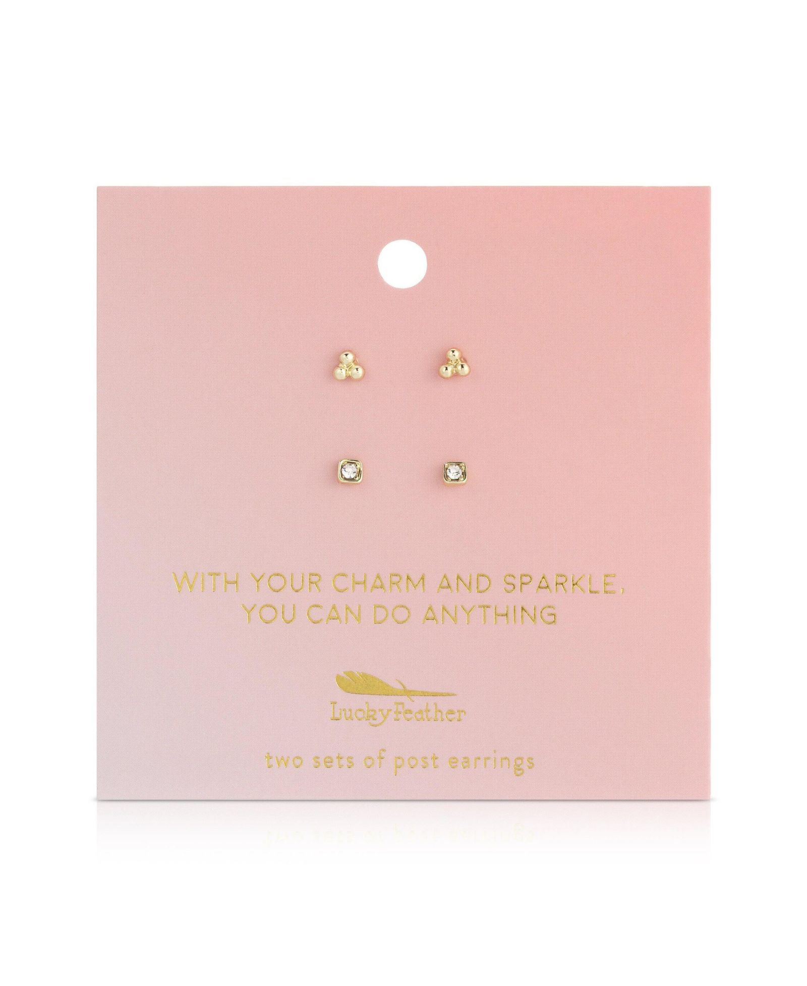 Lucky Feather Earring Set - Trio + Sparkle - CHARM