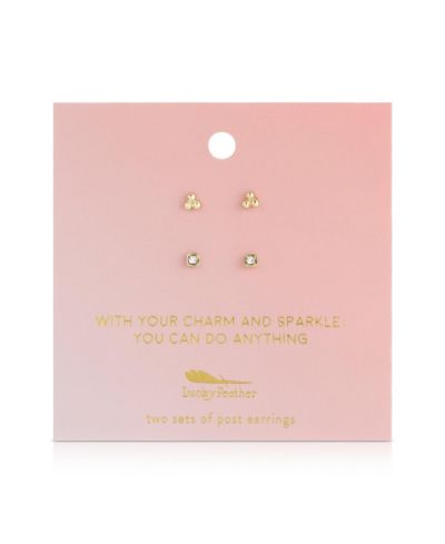 Lucky Feather Earring Set - Trio + Sparkle - CHARM