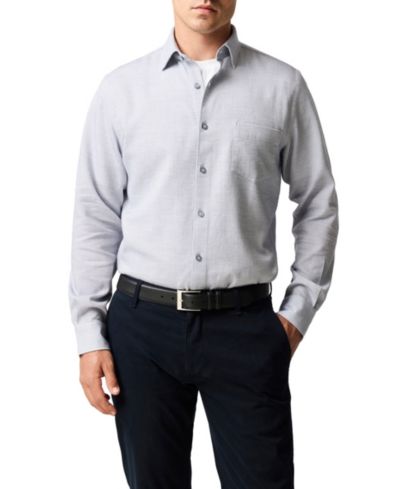 Rodd & Gunn Men's Airtex Long Sleeve Slim Fit Shirt