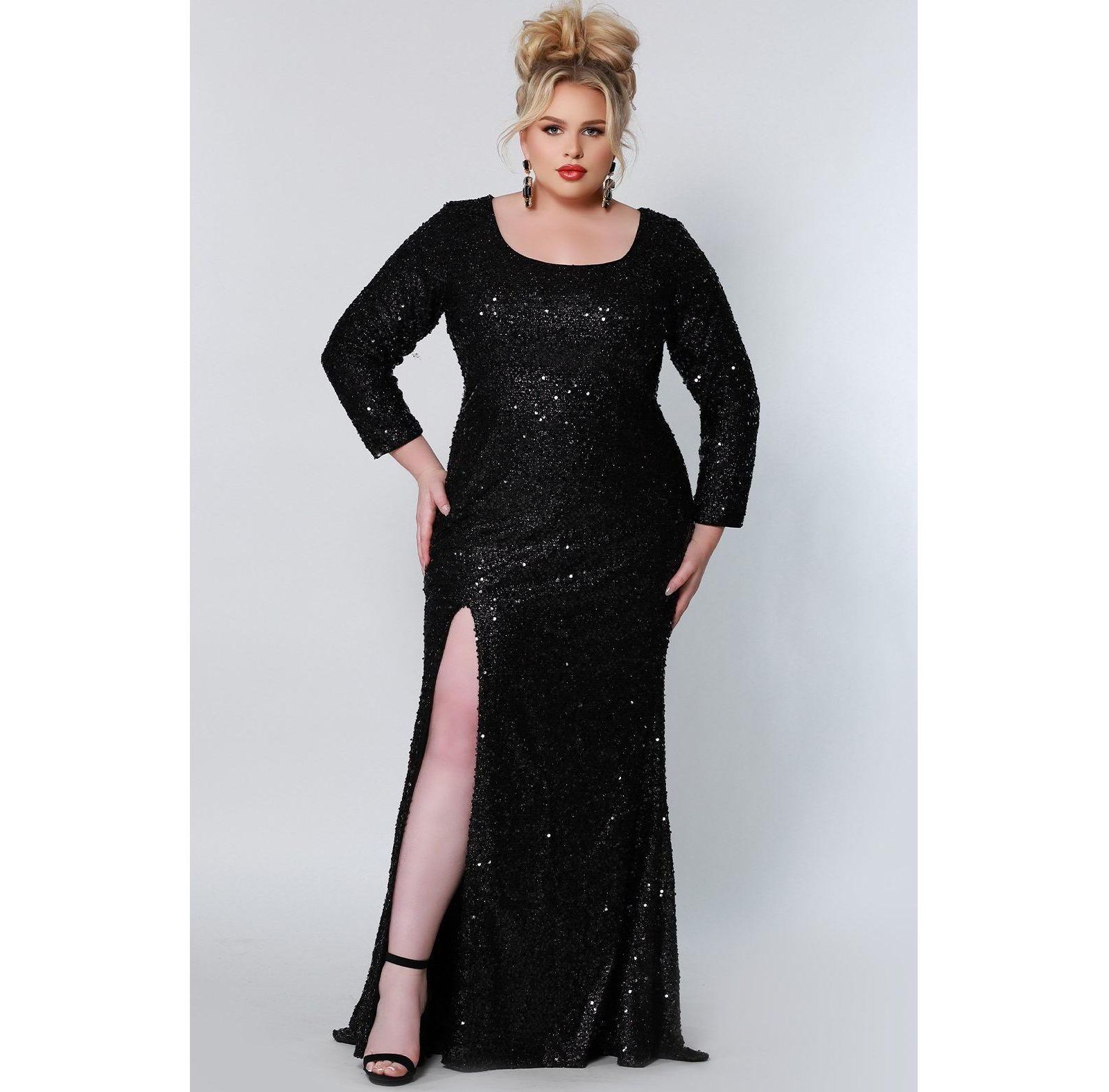 Sydney's Closet Женское вечернее платье с пайетками, Plus Size