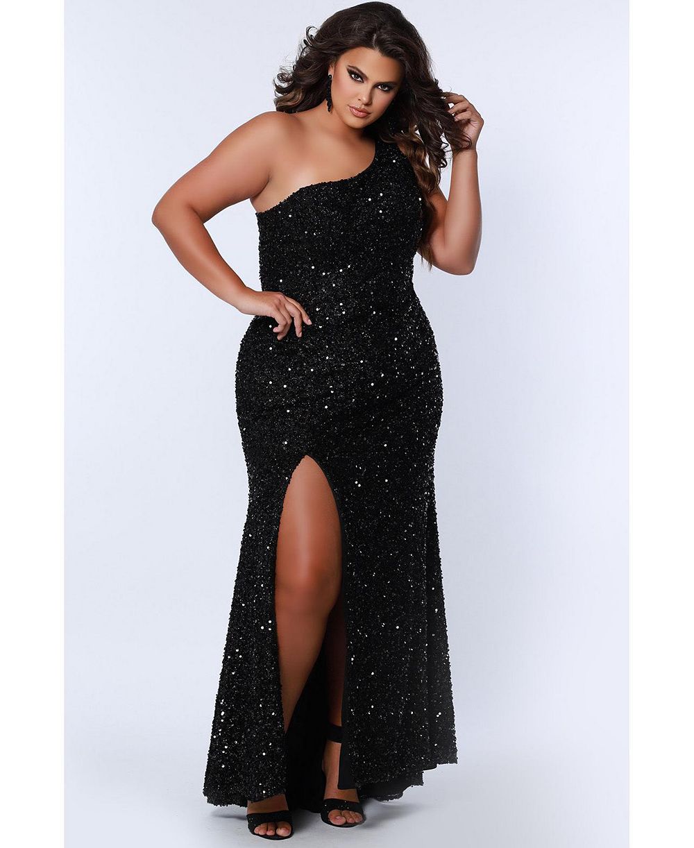 Sydney's Closet Женское вечернее платье One-Shoulder Sequin Evening Gown