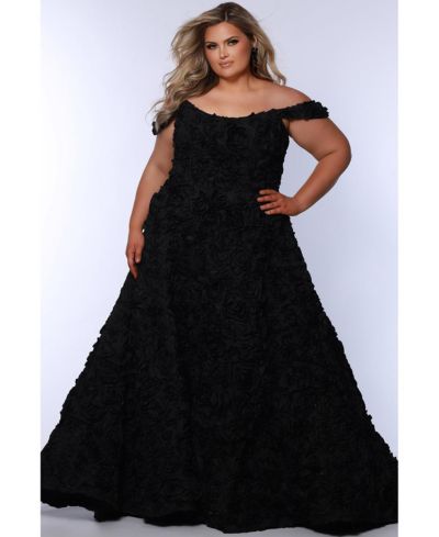 Женское вечернее платье Sydney's Closet Off The Shoulder Rosette A-Line