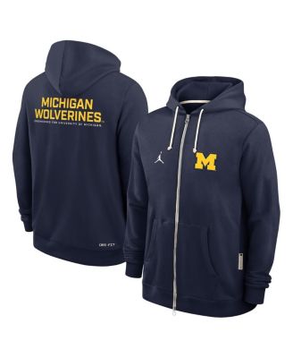 Мужское худи Jordan Navy Michigan Wolverines 2025 Sideline Performance Full-Zip