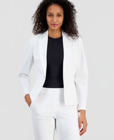 Kasper Compression One-Button Long-Sleeve Blazer